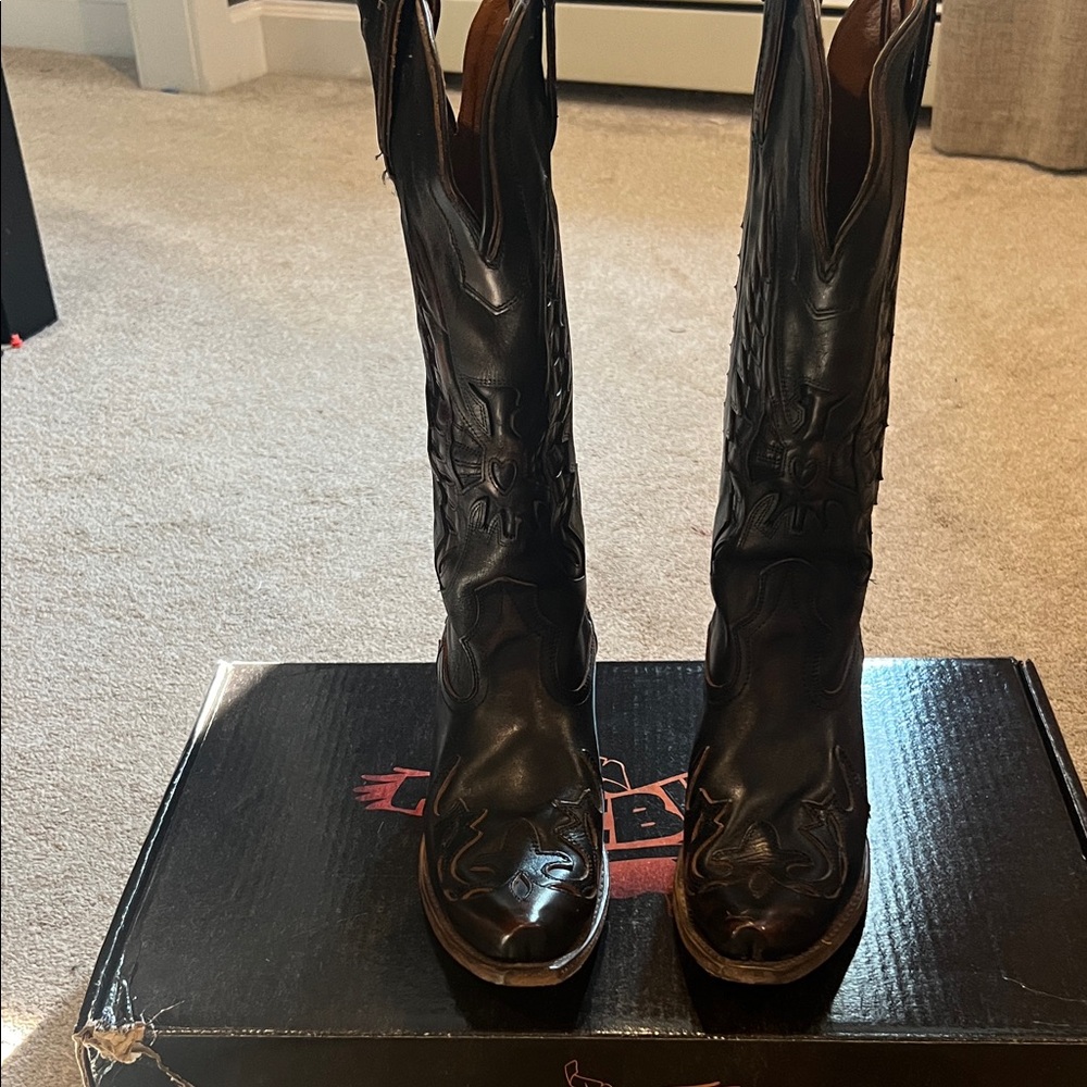 Freebird Dark Brown Leather Heeled Boots